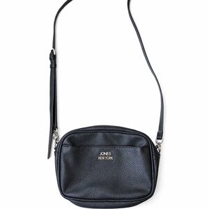 Jones New York vegan leather Black Handbag with adjustable strap